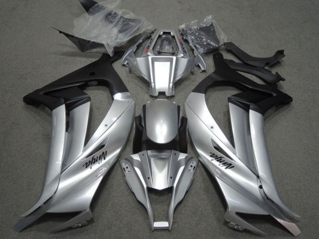 Billige Kawasaki ZX10R Motorrad Verkleidung 2011-2015 - Silber Matt Schwarz