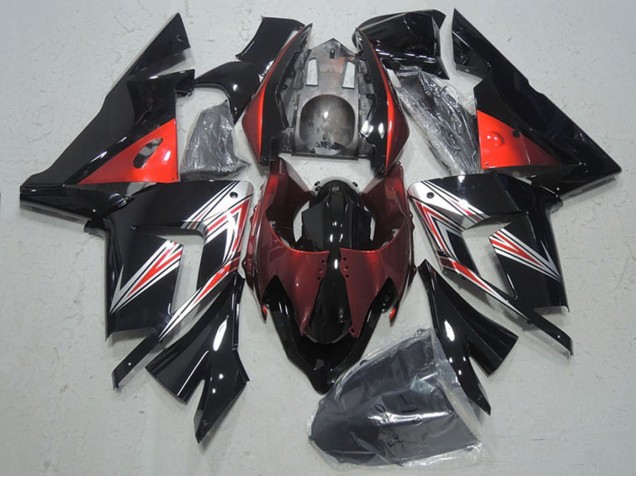 Billige Kawasaki ZX10R Motorrad Verkleidung 2004-2005 - Schwarz Rot