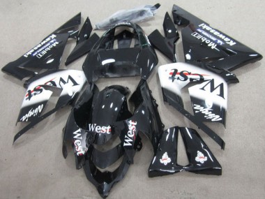 Billige Kawasaki ZX10R Motorrad Verkleidung 2004-2005 - Schwarz West Ninja