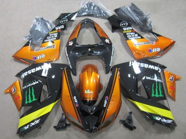 Billige Kawasaki ZX10R Motorrad Verkleidung 2006-2007 - Orange Gelb Glanzendes Schwarz Grun Monster