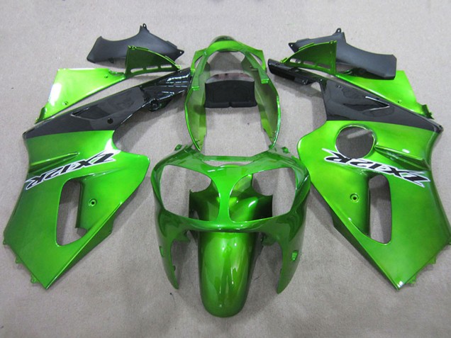 Billige Kawasaki ZX12R Motorrad Verkleidung 2000-2001 - Grun Matt Schwarz