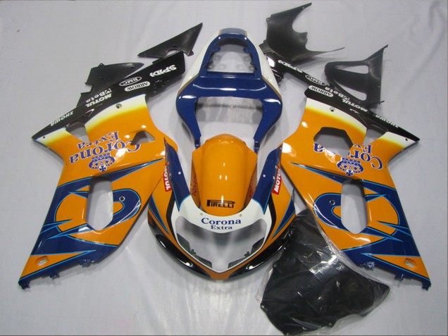 Billige Suzuki GSXR 600 Motorrad Verkleidung 2001-2003 - Orange Blau Schwarz Corona Extra
