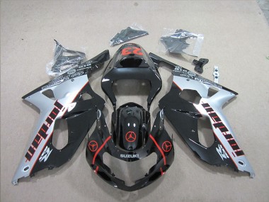 Billige Suzuki GSXR 600 Motorrad Verkleidung 2001-2003 - Silber Glanzendes Schwarz Rot Jordan 23