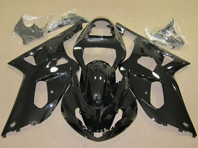 Billige Suzuki GSXR 600 Motorrad Verkleidung 2001-2003 - Glanzendes Schwarz