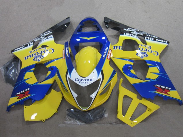 Billige Suzuki GSXR 600 Motorrad Verkleidung 2004-2005 - Gelb Blau Weiss Schwarz Corona Extra