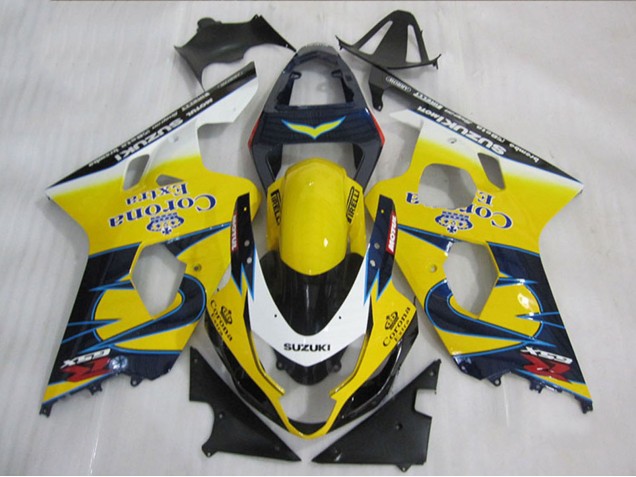 Billige Suzuki GSXR 600 Motorrad Verkleidung 2004-2005 - Gelb Weiss Blau Corona Extra