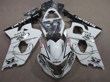 Billige Suzuki GSXR 600 Motorrad Verkleidung 2004-2005 - Weiss Schwarz Corona Extra Motul