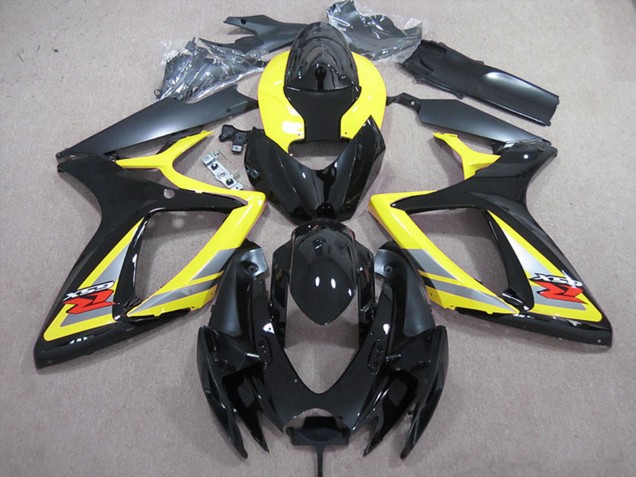 Billige Suzuki GSXR 600 Motorrad Verkleidung 2006-2007 - Gelb Grau Schwarz
