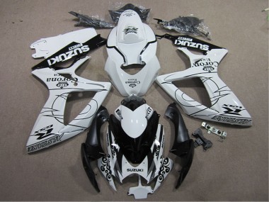 Billige Suzuki GSXR 600 Motorrad Verkleidung 2006-2007 - Weiss Schwarz Corona Extra