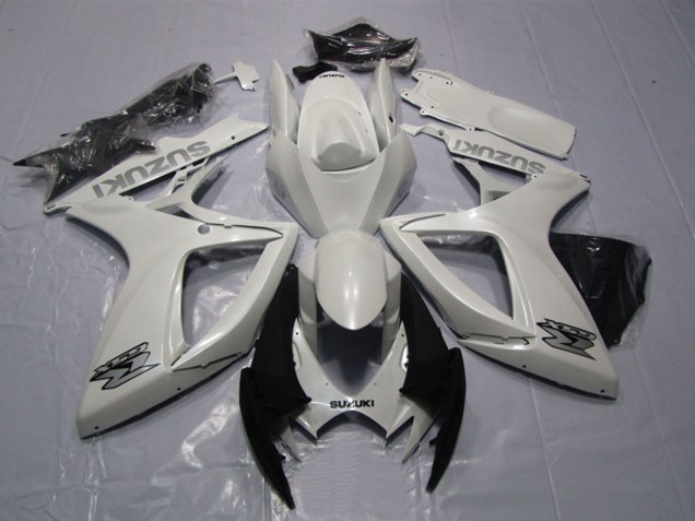 Billige Suzuki GSXR 600 Motorrad Verkleidung 2006-2007 - Weiss