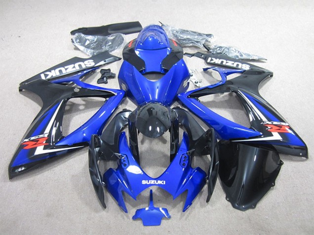 Billige Suzuki GSXR 600 Motorrad Verkleidung 2006-2007 - Blau Weiss Glanzendes Schwarz Rot