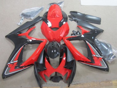 Billige Suzuki GSXR 600 Motorrad Verkleidung 2006-2007 - Rot Schwarz