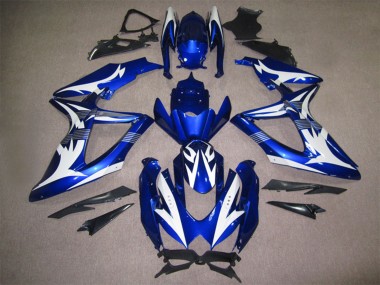 Billige Suzuki GSXR 600 Motorrad Verkleidung 2008-2010 - Weiss Blau