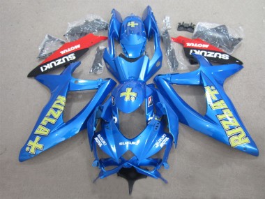 Billige Suzuki GSXR 600 Motorrad Verkleidung 2008-2010 - Blau Gelb Rot Schwarz Rizla Motul