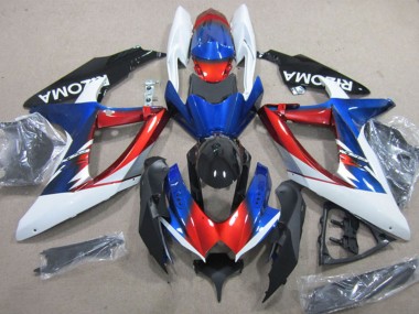 Billige Suzuki GSXR 600 Motorrad Verkleidung 2008-2010 - Weiss Rot Blau Schwarz Rizoma