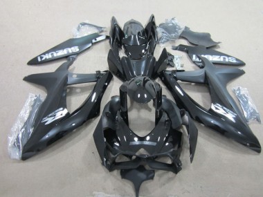 Billige Suzuki GSXR 600 Motorrad Verkleidung 2008-2010 - Glanzendes Schwarz Weiss