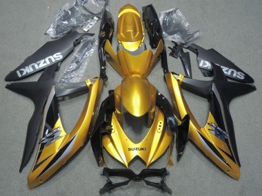 Billige Suzuki GSXR 600 Motorrad Verkleidung 2008-2010 - Gold Matt Schwarz