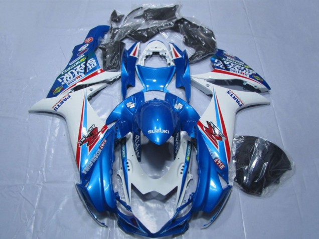 Billige Suzuki GSXR 600 Motorrad Verkleidung 2011-2024 - Blau Weiss