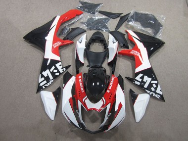 Billige Suzuki GSXR 600 Motorrad Verkleidung 2011-2024 - Schwarz Rot Weiss