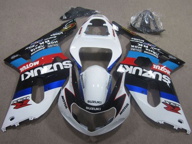 Billige Suzuki GSXR 750 Motorrad Verkleidung 2001-2003 - Weiss Blau Rot Schwarz Motul