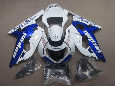 Billige Suzuki GSXR 750 Motorrad Verkleidung 2001-2003 - Weiss Blau Motul Jordan