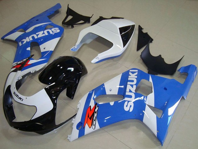 Billige Suzuki GSXR 750 Motorrad Verkleidung 2001-2003 - Weiss Blau Glanzendes Schwarz