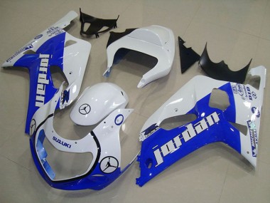 Billige Suzuki GSXR 750 Motorrad Verkleidung 2001-2003 - Weiss Blau Jordan