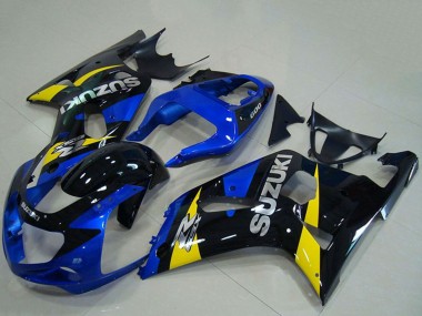 Billige Suzuki GSXR 750 Motorrad Verkleidung 2001-2003 - Blau Gelb Glanzendes Schwarz