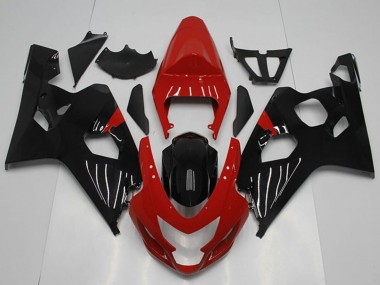 Billige Suzuki GSXR 750 Motorrad Verkleidung 2004-2005 - Rot Glanzendes Schwarz