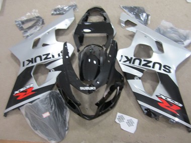 Billige Suzuki GSXR 750 Motorrad Verkleidung 2004-2005 - Silber Glanzendes Schwarz Rot