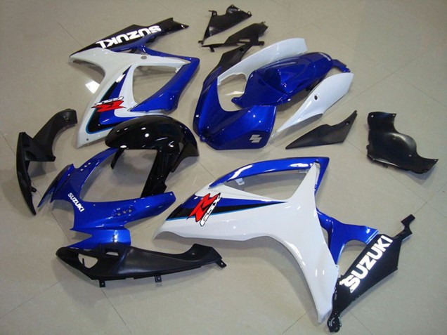 Billige Suzuki GSXR 750 Motorrad Verkleidung 2006-2007 - Weiss Blau Glanzendes Schwarz Rot