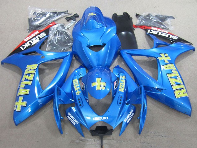 Billige Suzuki GSXR 750 Motorrad Verkleidung 2006-2007 - Blau Rot Schwarz Gold Rizla