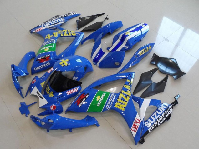 Billige Suzuki GSXR 750 Motorrad Verkleidung 2006-2007 - Blau Weiss Grun Schwarz Gold Rizla