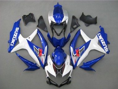 Billige Suzuki GSXR 750 Motorrad Verkleidung 2008-2010 - Weiss Silber Blau Schwarz