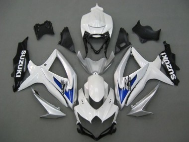 Billige Suzuki GSXR 750 Motorrad Verkleidung 2008-2010 - Weiss Silber Blau Schwarz