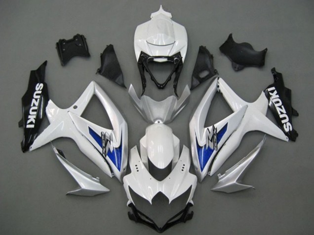 Billige Suzuki GSXR 750 Motorrad Verkleidung 2008-2010 - Weiss Silber Blau Schwarz