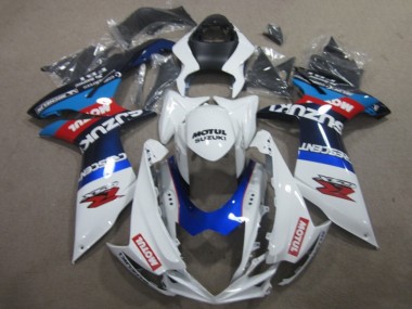 Billige Suzuki GSXR 750 Motorrad Verkleidung 2011-2024 - Weiss Blau Motul