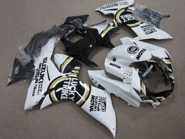 Billige Suzuki GSXR 750 Motorrad Verkleidung 2011-2024 - Weiss Lucky Strike Schwarz Motul