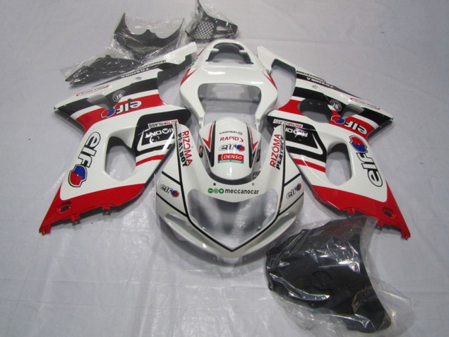 Billige Suzuki GSXR 1000 Motorrad Verkleidung 2000-2002 - Weiss Rot Schwarz Rizoma Playboy