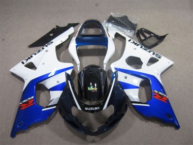 Billige Suzuki GSXR 1000 Motorrad Verkleidung 2000-2002 - Weiss Blau Glanzendes Schwarz Rot