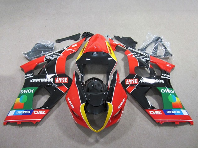 Billige Suzuki GSXR 1000 Motorrad Verkleidung 2003-2004 - Rot Gelb Grun Schwarz
