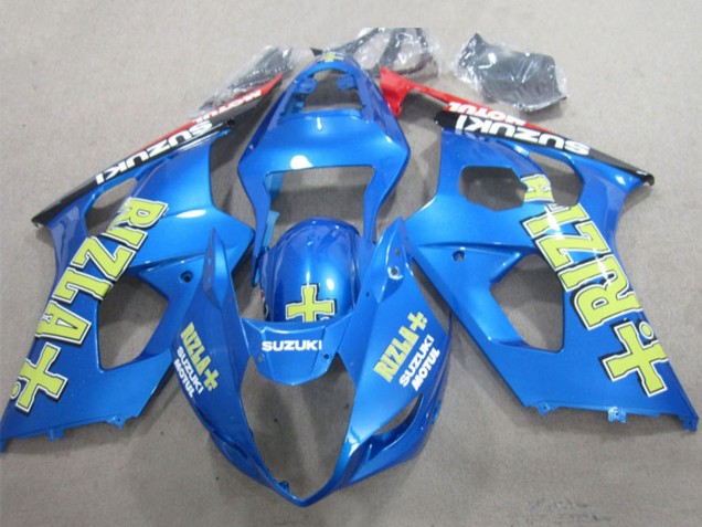 Billige Suzuki GSXR 1000 Motorrad Verkleidung 2003-2004 - Blau Gelb Schwarz Rizla