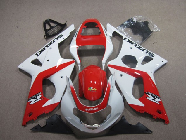Billige Suzuki GSXR 1000 Motorrad Verkleidung 2003-2004 - Weiss Rot