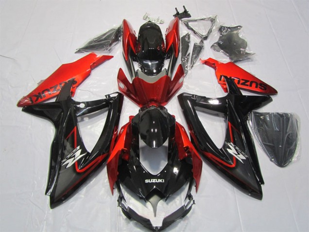 Billige Suzuki GSXR 1000 Motorrad Verkleidung 2007-2008 - Glanzendes Schwarz Rot