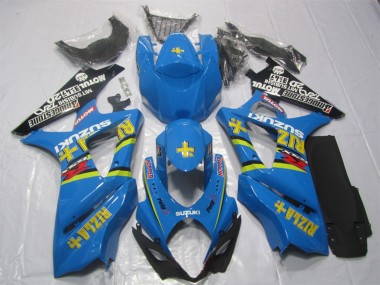 Billige Suzuki GSXR 1000 Motorrad Verkleidung 2007-2008 - Blau Gold Schwarz Rizla