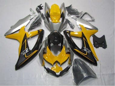 Billige Suzuki GSXR 1000 Motorrad Verkleidung Kit 2007-2008 - Gelb Silber Schwarz