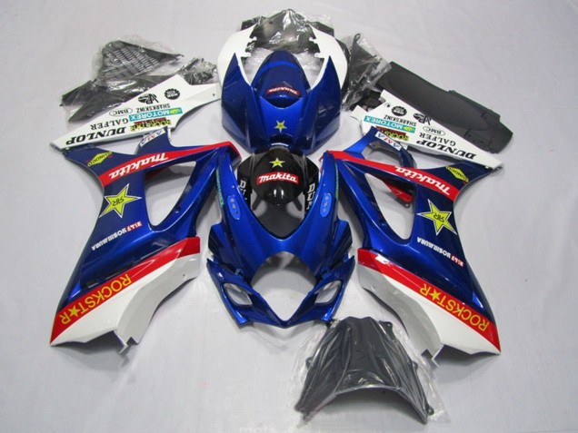 Billige Suzuki GSXR 1000 Motorrad Verkleidung Kit 2007-2008 - Weiss Blau Rot Schwarz RockStar