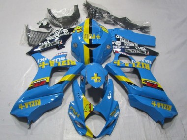 Billige Suzuki GSXR 1000 Motorrad Verkleidung 2007-2008 - Blau Gelb Schwarz Rizla 41
