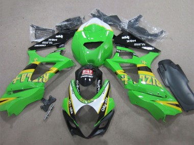 Billige Suzuki GSXR 1000 Motorrad Verkleidung 2007-2008 - Grun Weiss Gelb Schwarz Rizla Q8 Oils