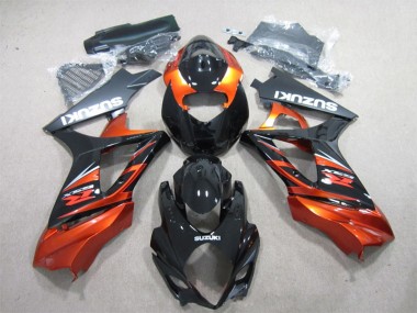 Billige Suzuki GSXR 1000 Motorrad Verkleidung 2007-2008 - Glanzendes Schwarz Orange